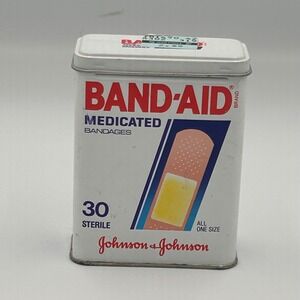 VTG Band Aid Medicated Brand Adhesive Bandages Tin Johnson Johnson Empty
